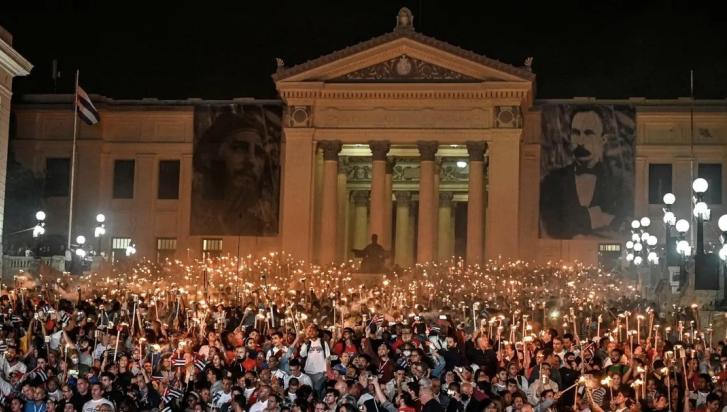 Thousands marched on January 26, 2026 in Havana, Cuba, to honor José Martí's legacy. Photo: Progressive International