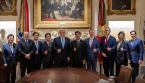 South Korean officials meet with Trump at the White House on July 31, 2025, to agree to a USD 350 billion investment in the US. Photo: White House