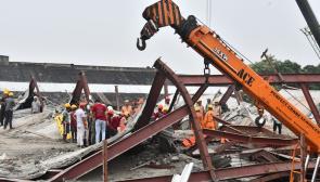Rescue operations on at the site of the collapsed warehouse in Taratala in Kolkata. Image Credit: Madhu Sudan Chatterjee