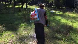 After offering prayers at his relative’s grave in the only Bakerwal graveyard in Ganiwan, Ganderbal nearly 50 km away, 75-year old Muhammad Sadiq walks toward his tent high in the mountains (Photo - Ahsaan Ali, 101Reporters)