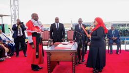 President Samia Suluhu Hassan is sworn in after re-election in Tanzania. Photo: X