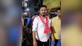 Former SFI General Secretary Mayukh Biswas during campaign in Dumdum. 