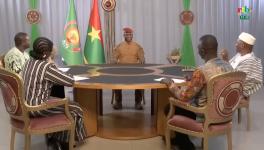 Ibrahim Traoré is interviewed by local media outlet in Burkina Faso. Photo: screenshot