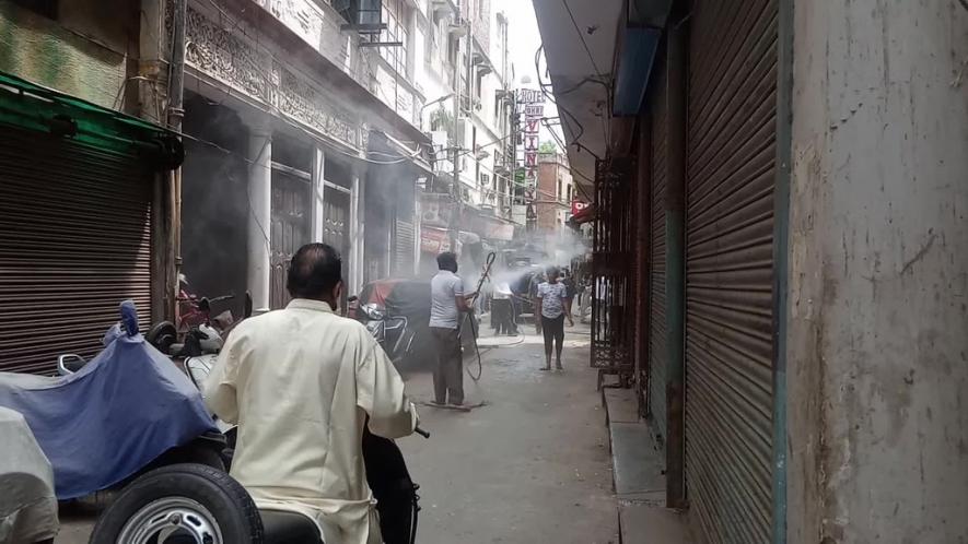 A disinfection underway during the COVID-19 pandemic in Delhi Pic Credit: Sumita Roy Dutta/Creative Commons