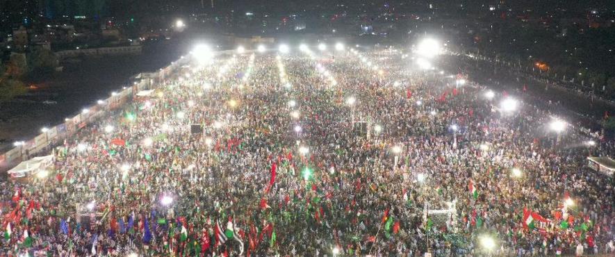 Opposition rally against Imran Khan in Karachi, Pakistan.