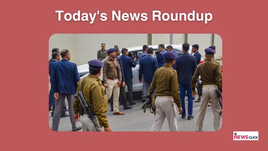 Enforcement Directorate (ED) officials arrive at the residence of Jharkhand Chief Minister Hemant Soren for questioning in connection with a money laundering case, in Ranchi, Wednesday, Jan. 31, 2024. (PTI Photo) (PTI01_31_2024_000135B)