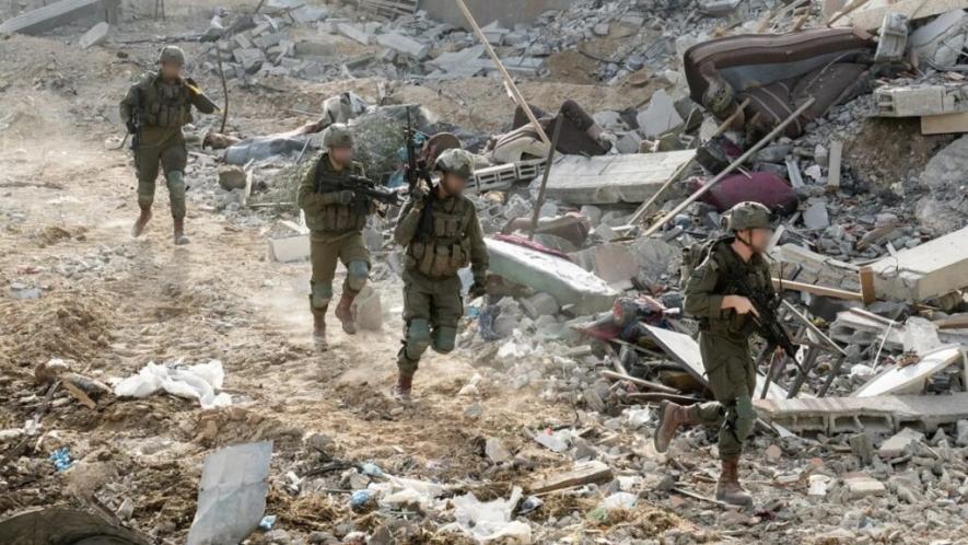Israeli forces in Jabalia refugee camp in the northern Gaza Strip, one of the most fiercely targeted areas. Photo: IDF Spokesperson / Wikimedia Commons