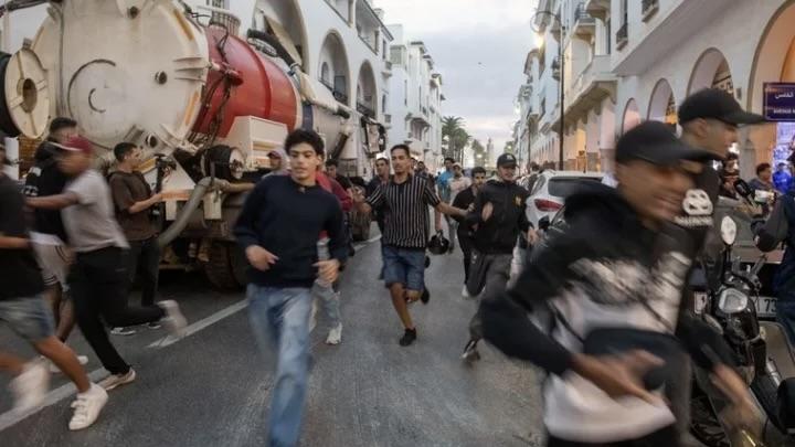 Protesters in Morocco. Photo via Izquierda Diario