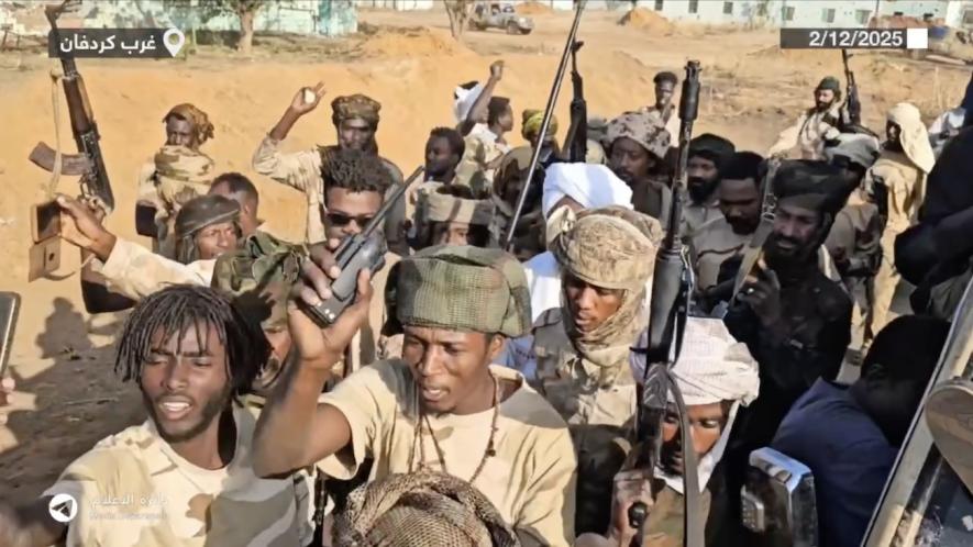 RSF fighters celebrating the takeover of Babanusa, Sudan in December 2025. Photo: Screenshot / RSF Telegram