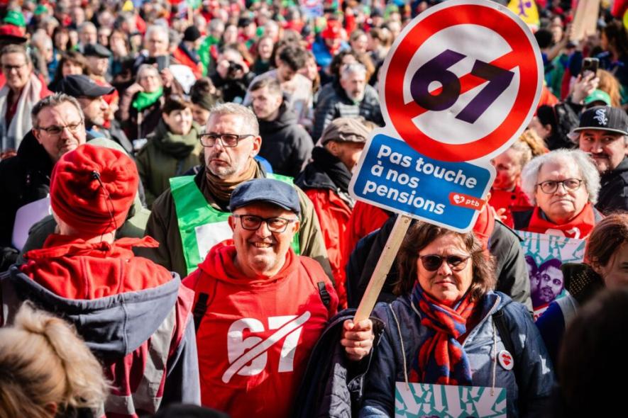 Demonstrators during March 12 demonstration. Source: PTB-PVDA/Facebook