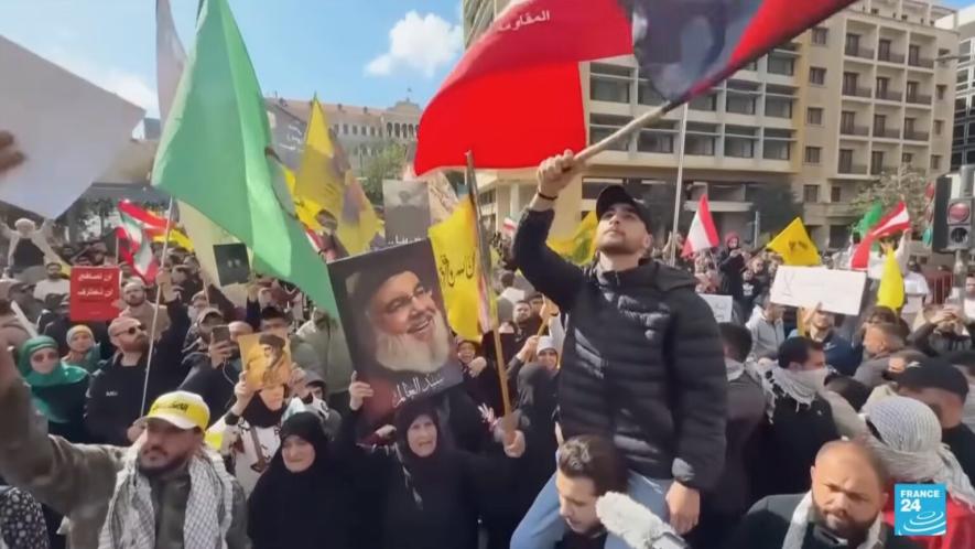 Lebanon protests talks with Israel. Photo: screenshot