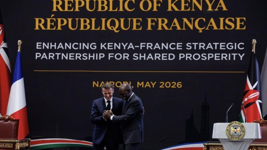 French President Emmanuel Macron and Kenyan President William Ruto in Nairobi at the opening of the France-Africa Summit. Photo: Macron / X