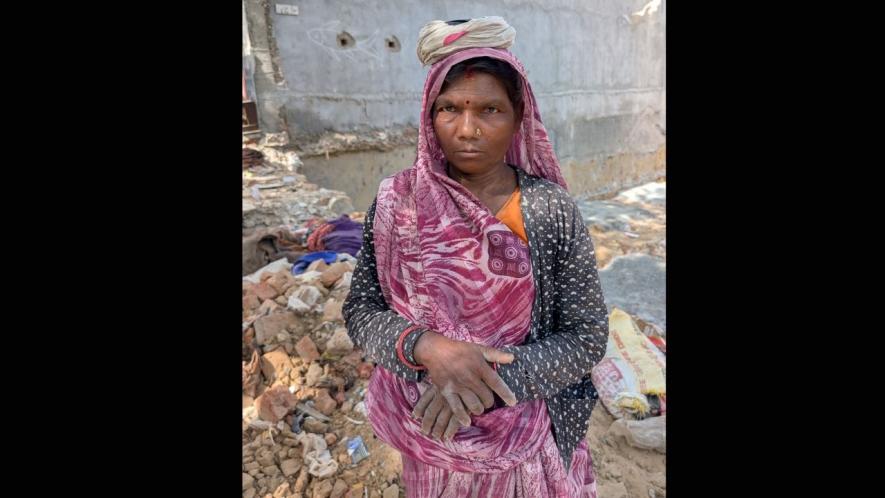 Prem Rani at the a construction site in Green Fields, Faridabad 