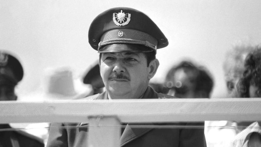 Minister of Defence Raul Castro attends May Day parade in Havana 1978