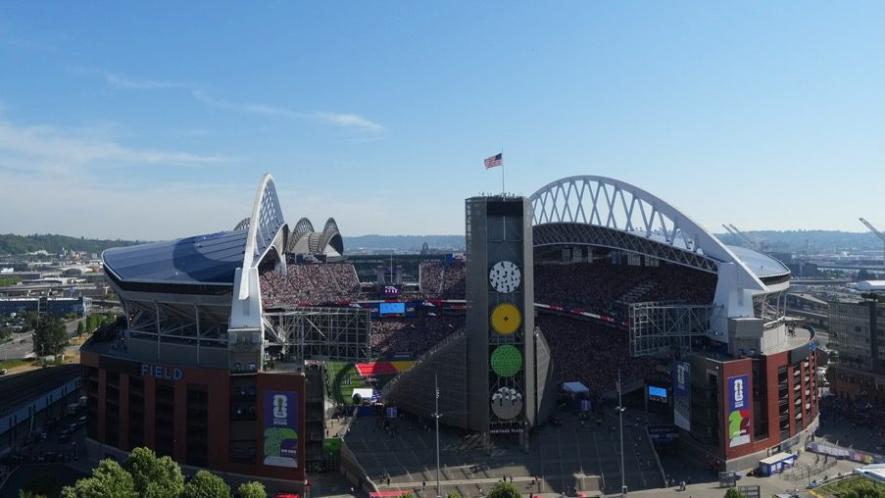 Seattle Stadium before the World Cup round of 16 soccer match between the United States and Belgium in Seattle, Monday, July 6, 2026. Photo: AP